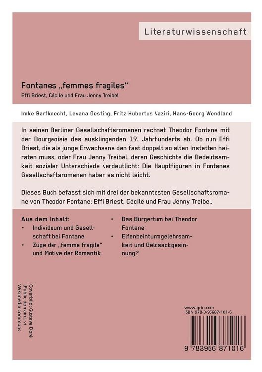 Produktbild: Fontanes &bdquo;femmes fragiles&ldquo;: Effi Briest, C&eacute;cile und Frau Jenny Treibel