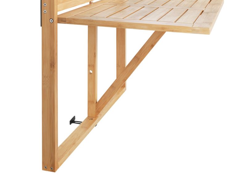 Produktbild: Bambus Balkon-Klapptisch Mod. Waikiki, zum Einh&auml;ngen an Balkongel&auml;nder