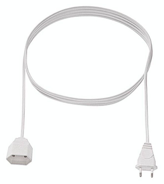 Produktbild: Bachmann 233.284 Strom Verl&auml;ngerungskabel 2.5A Wei&szlig; 2.00m H03VVH2-F 2X 0,75mm&sup2;