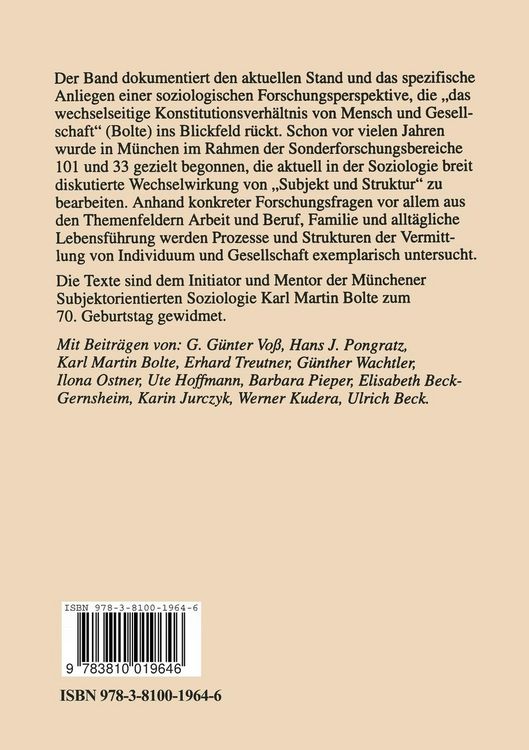 Produktbild: Subjektorientierte Soziologie