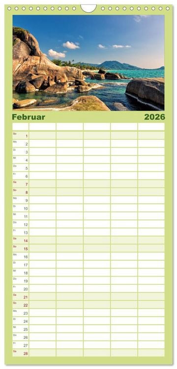 Produktbild: Familienplaner 2026 - Zauberhaftes Thailand mit 5 Spalten (Wandkalender, 21 x 45 cm) CALVENDO