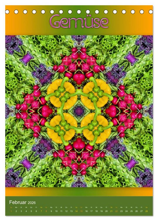 Produktbild: Kulinarische Mandalas (Tischkalender 2026 DIN A5 hoch), CALVENDO Monatskalender
