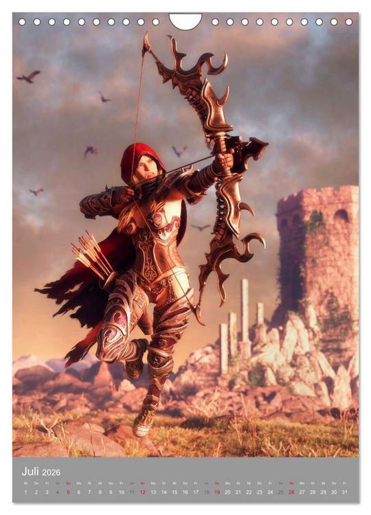 Produktbild: Fantasy Kriegerinnen (Wandkalender 2026 DIN A4 hoch), CALVENDO Monatskalender