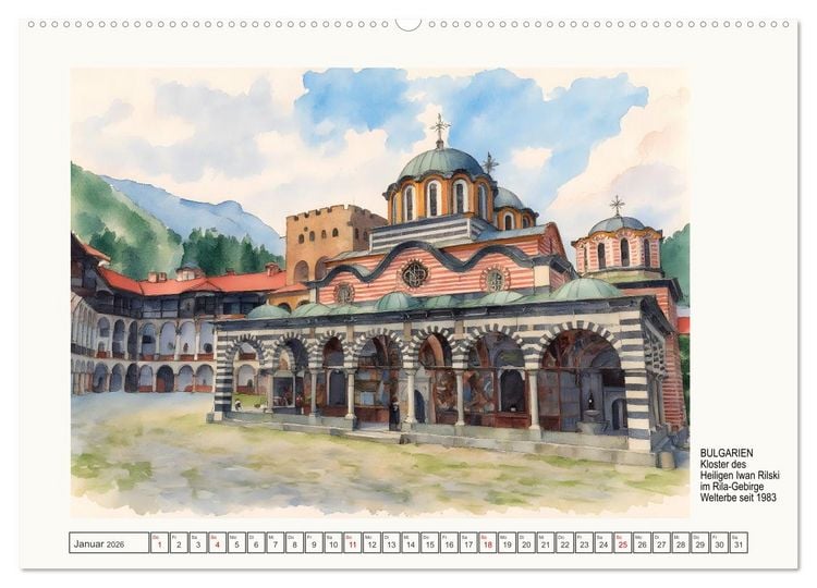 Produktbild: Europ&auml;ische Welterbest&auml;tten (Wandkalender 2026 DIN A2 quer), CALVENDO Monatskalender