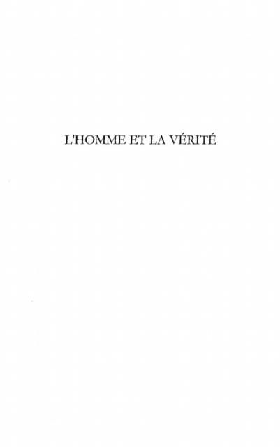 Produktbild: Homme et la verite l'