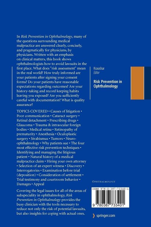 Produktbild: Risk Prevention in Ophthalmology