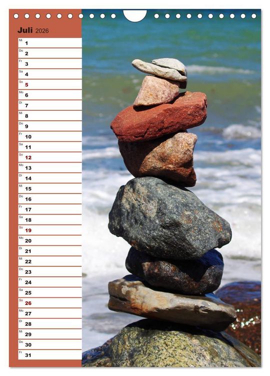 Produktbild: Steinmanderl - Der Steinm&auml;nnchen Geburtstagskalender (Wandkalender 2026 DIN A4 hoch), CALVENDO Monatskalender