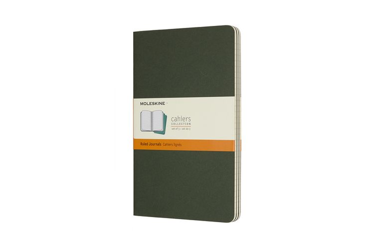 Produktbild: MOLESKINE CAHIER L/A5, 3ER SET, LINIERT, KARTONEINBAND, MYRTENGR&Uuml;N