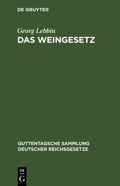 Produktbild: Das Weingesetz
