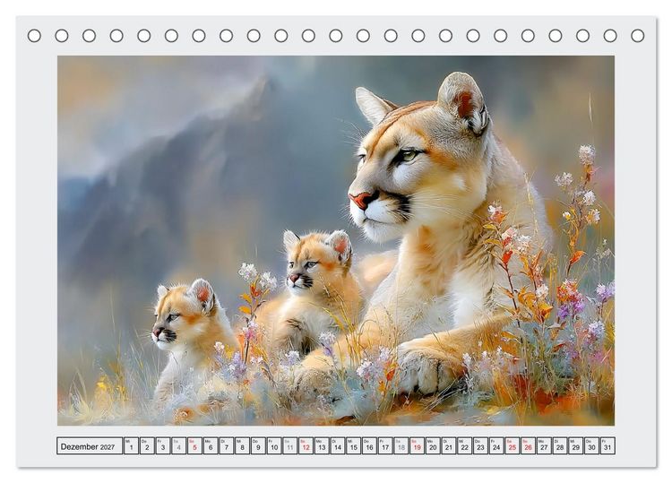 Produktbild: Bergl&ouml;wen. Kraftvolle Eleganz der Wildnis (Tischkalender 2027 DIN A5 quer), CALVENDO Monatskalender