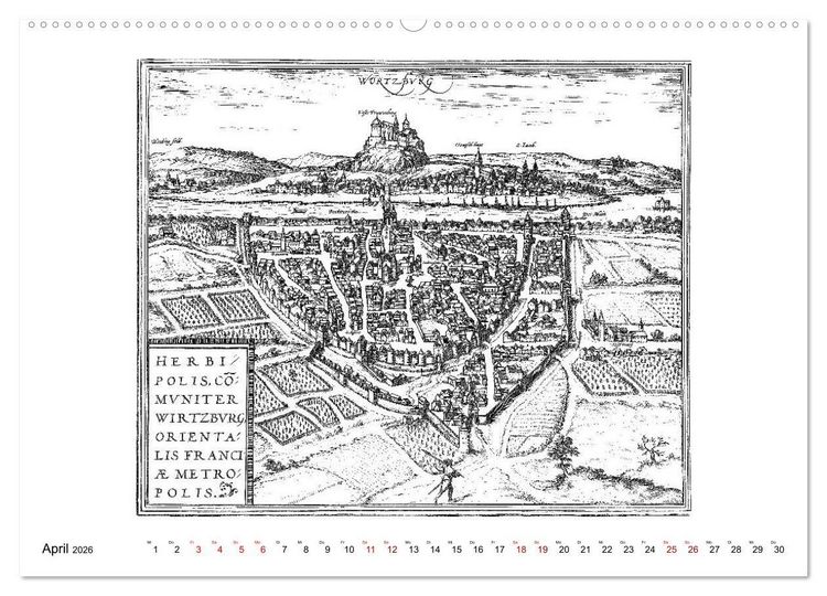 Produktbild: W&uuml;rzburg in alten Bildern (hochwertiger Premium Wandkalender 2026 DIN A2 quer), Kunstdruck in Hochglanz