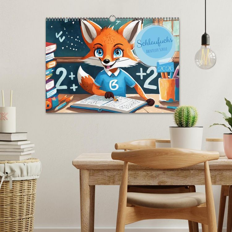 Produktbild: Schlaufuchs - Abenteuer Schule (Wandkalender 2026 DIN A3 quer), CALVENDO Monatskalender