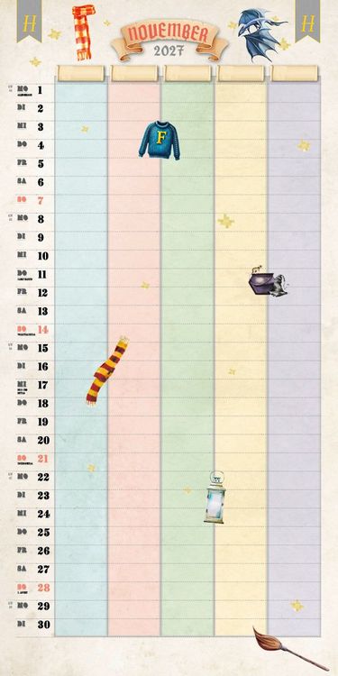 Produktbild: Der gro&szlig;e inoffizielle Familienplaner f&uuml;r Potterheads Kalender 2027
