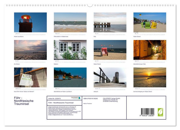 Produktbild: F&ouml;hr - Nordfriesische Trauminsel (hochwertiger Premium Wandkalender 2026 DIN A2 quer), Kunstdruck in Hochglanz