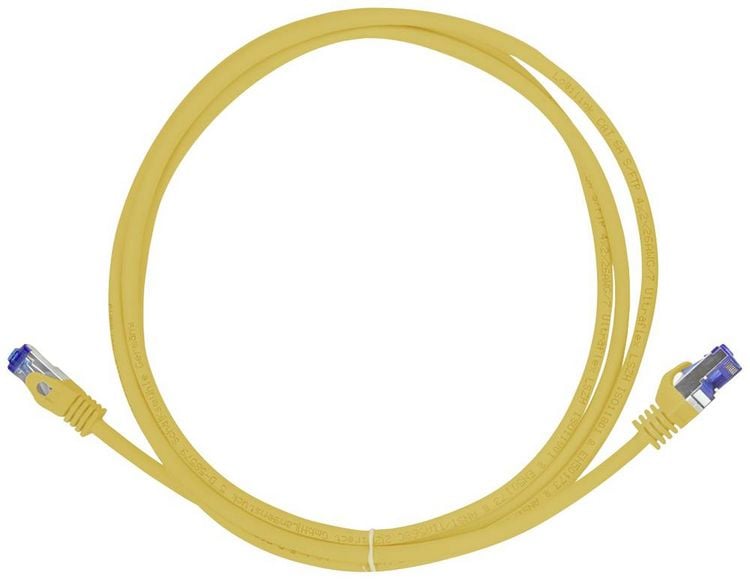 Produktbild: LogiLink C6A057S RJ45 Patchkabel CAT 6a S/FTP 2.00m Gelb 1St.