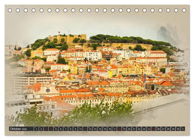 Produktbild: Traumhaftes Lissabon (Tischkalender 2026 DIN A5 quer), CALVENDO Monatskalender