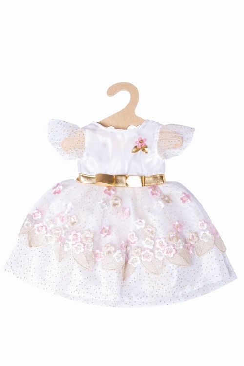Produktbild: Puppen-Prinzessinnenkleid Kirschbl&uuml;te mit goldener Krone, Gr. 35-45 cm