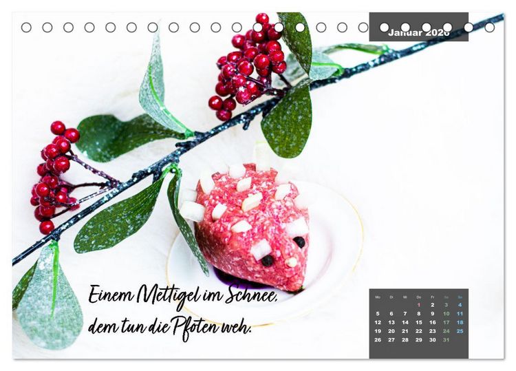 Produktbild: Mettkalender - Mettigel Edition (Tischkalender 2026 DIN A5 quer), CALVENDO Monatskalender