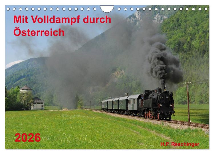 Produktbild: Mit Volldampf durch &Ouml;sterreich (Wandkalender 2026 DIN A4 quer), CALVENDO Monatskalender