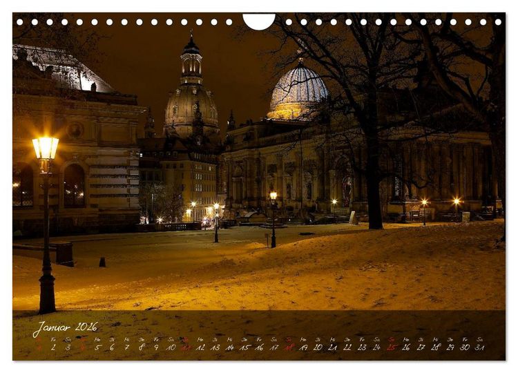 Produktbild: Nachts in Dresden (Wandkalender 2026 DIN A4 quer), CALVENDO Monatskalender