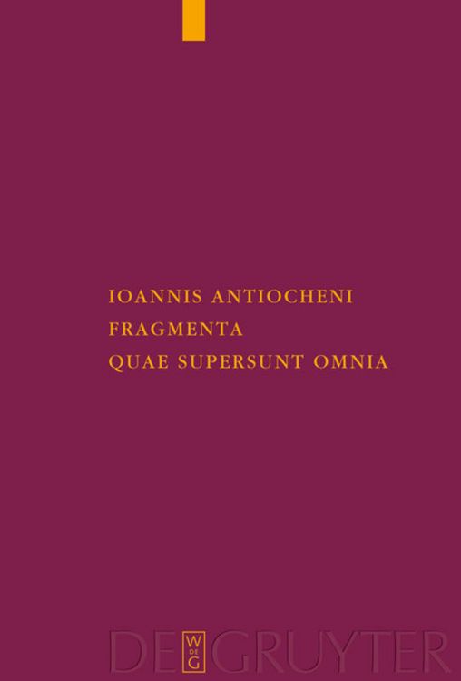 Produktbild: Ioannis Antiocheni fragmenta quae supersunt omnia