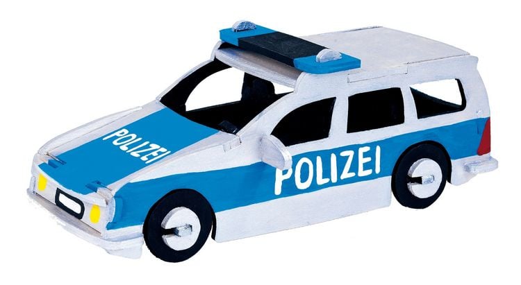 Produktbild: PEBARO 851/3L - Holzbausatz Polizeiauto, Laser cut Bastelset