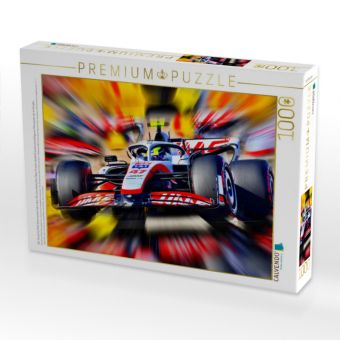 Produktbild: CALVENDO Puzzle Der Deutsche Mick Schumacher hat in dem US-amerikanischen Haas F1 einen deutlich konkurrenzf&auml;higeren Monoposto als im Vorjahr. | 1000