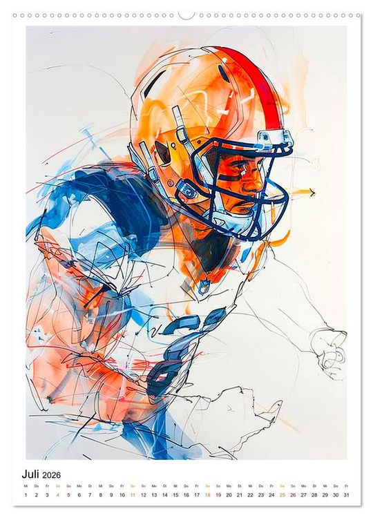 Produktbild: American Football - tolle Momente (hochwertiger Premium Wandkalender 2026 DIN A2 hoch), Kunstdruck in Hochglanz