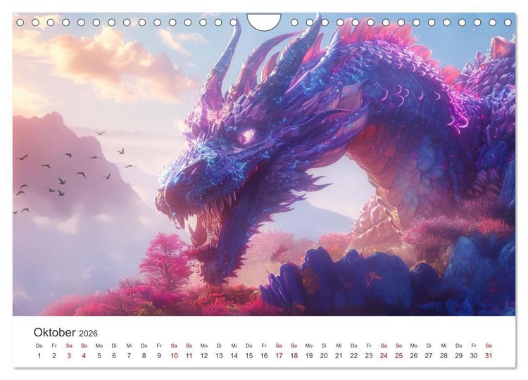 Produktbild: Das Jahr der Drachen (Wandkalender 2026 DIN A4 quer), CALVENDO Monatskalender