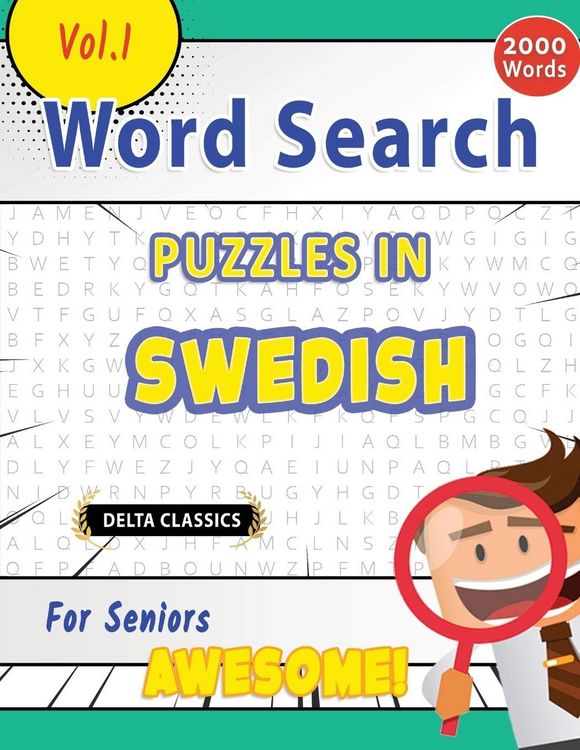 Produktbild: WORD SEARCH PUZZLES IN SWEDISH FOR SENIORS - AWESOME! VOL.1 - DELTA CLASSICS