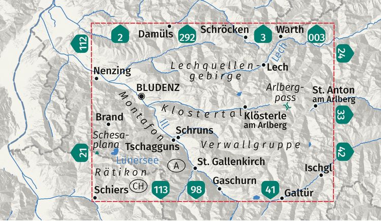 Produktbild: KOMPASS Wanderkarte 32 Klostertal, Montafon, Bludenz, Schruns 1:50.000