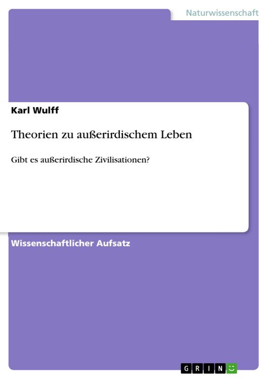 Produktbild: Theorien zu au&szlig;erirdischem Leben