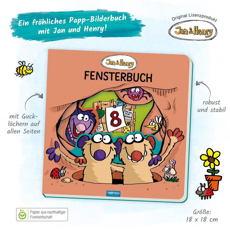 Produktbild: Tr&ouml;tsch Jan und Henry Fensterbuch Pappenbuch