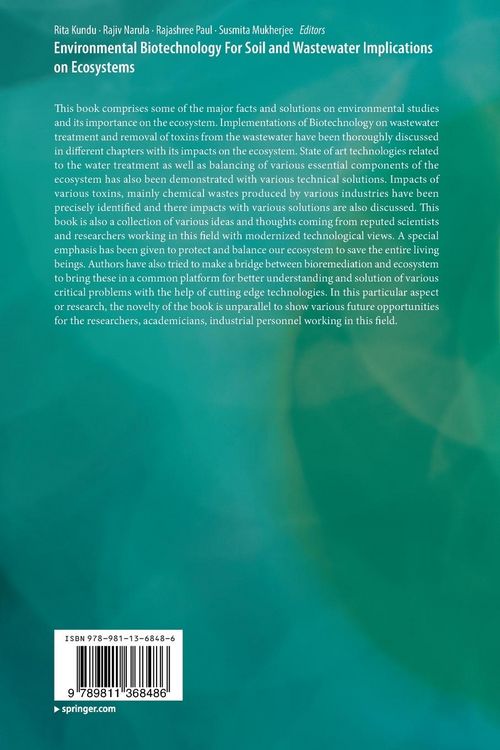 Produktbild: Environmental Biotechnology For Soil and Wastewater Implications on Ecosystems