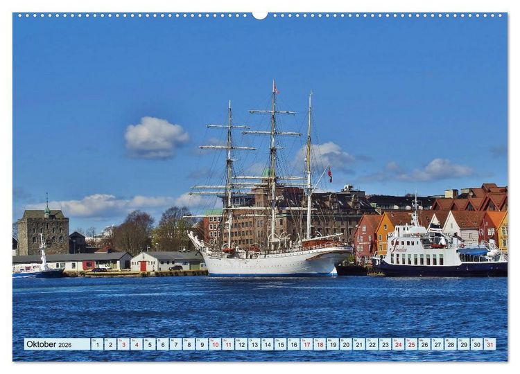 Produktbild: Wundersch&ouml;nes Bergen. Norwegens Tor zum Fjordland (Wandkalender 2026 DIN A2 quer), CALVENDO Monatskalender