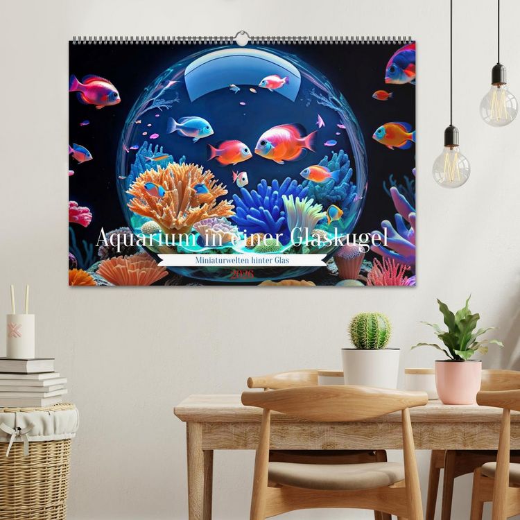 Produktbild: Aquarium in einer Glaskugel (Wandkalender 2026 DIN A2 quer), CALVENDO Monatskalender