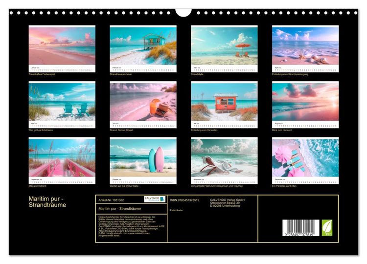Produktbild: Maritim pur - Strandtr&auml;ume (Wandkalender 2026 DIN A3 quer), CALVENDO Monatskalender