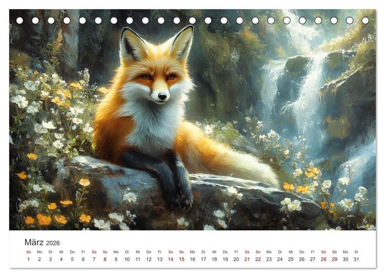 Produktbild: Wild und weich - Die zauberhafte Welt der Rotf&uuml;chse (Tischkalender 2026 DIN A5 quer), CALVENDO Monatskalender