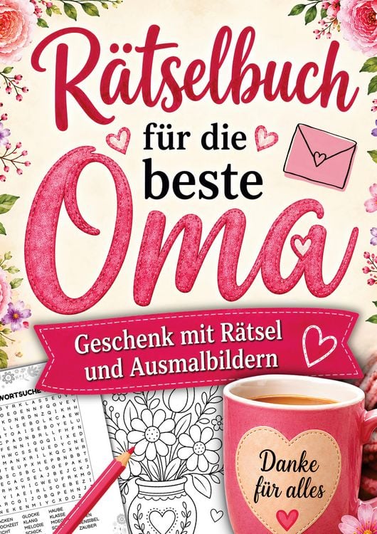 Produktbild: R&auml;tselbuch f&uuml;r die beste Oma: Geschenk mit R&auml;tsel und Ausmalbildern (Gro&szlig;druck)