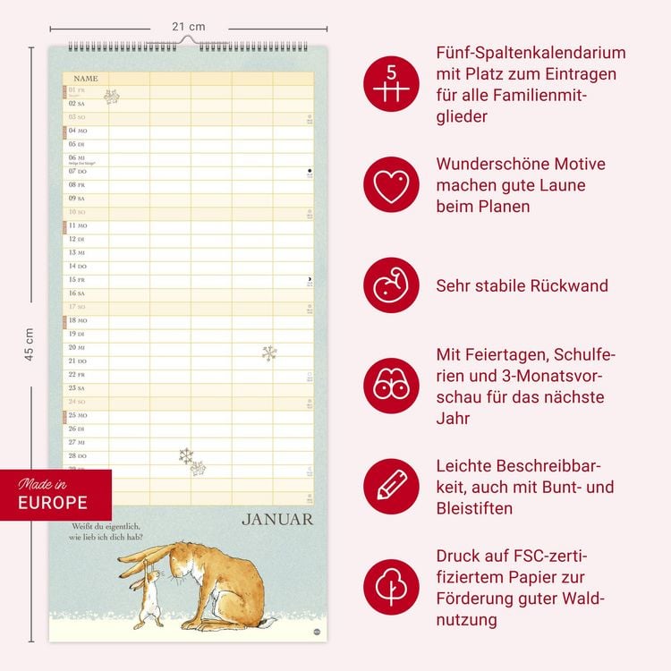 Produktbild: Wei&szlig;t du eigentlich, wie lieb ich dich hab? Familienplaner 2027