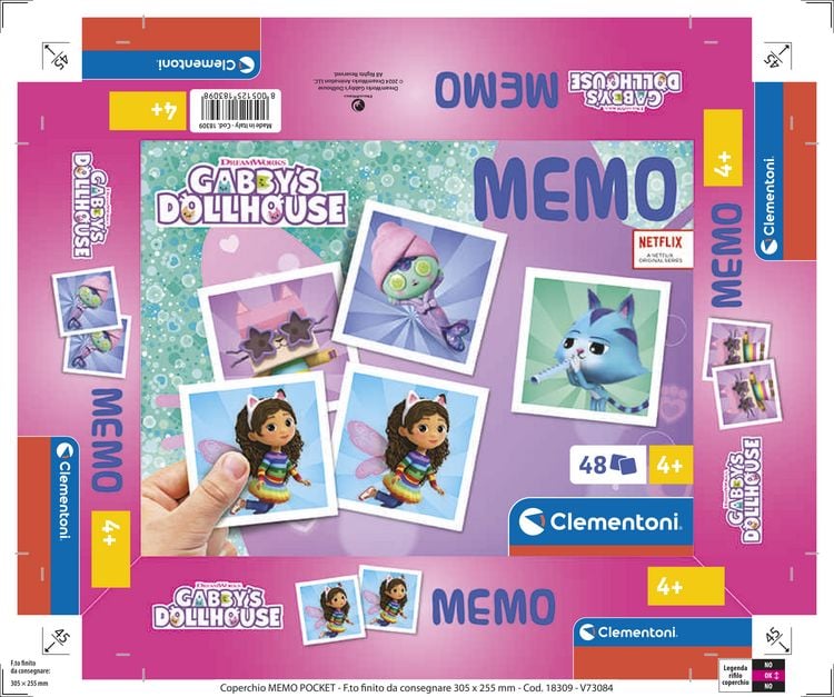 Produktbild: Kinderspiel Gabby's Dollhouse Memo Kompakt mit 48 Karten