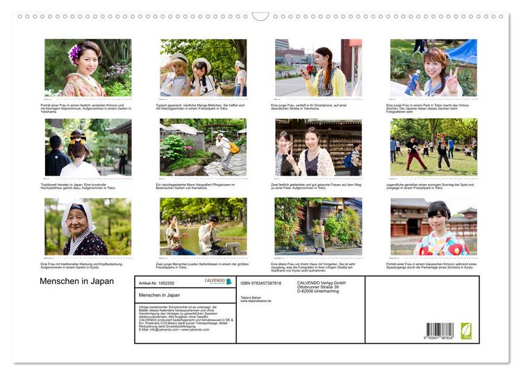Produktbild: Menschen in Japan (Wandkalender 2026 DIN A2 quer), CALVENDO Monatskalender