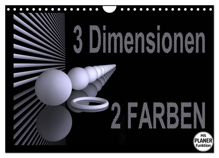 Produktbild: 3 Dimensionen - 2 Farben (Wandkalender 2026 DIN A4 quer), CALVENDO Monatskalender