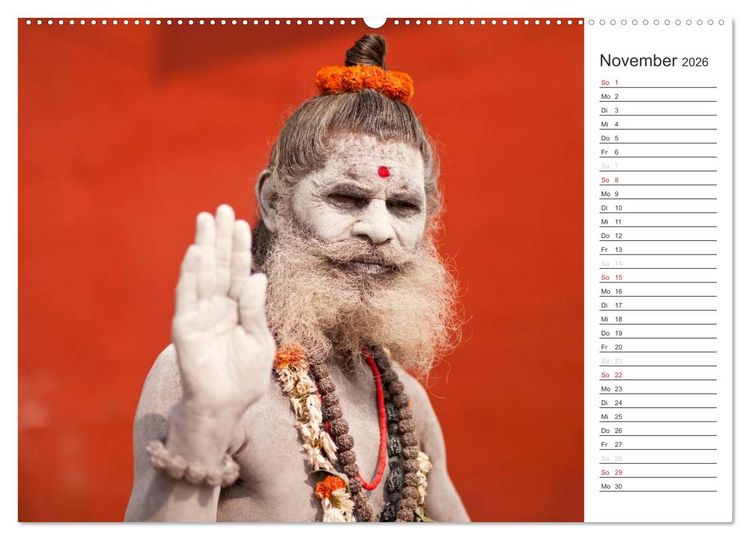 Produktbild: Farbenfrohes aus Indien (hochwertiger Premium Wandkalender 2026 DIN A2 quer), Kunstdruck in Hochglanz