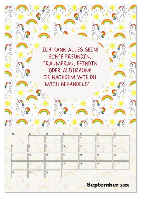 Produktbild: K&ouml;nigin &uuml;ber alles! Typokalender f&uuml;r starke Frauen (Tischkalender 2026 DIN A5 hoch), CALVENDO Monatskalender