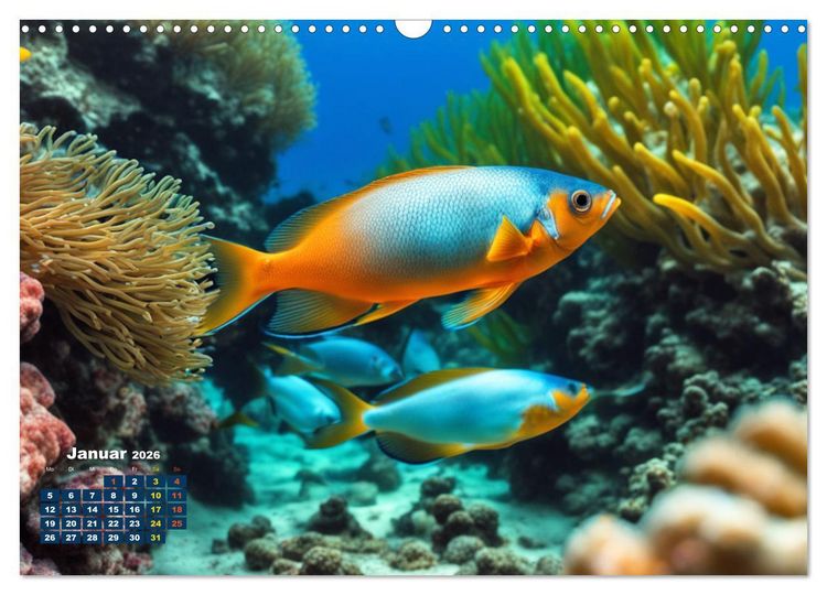 Produktbild: Tief unten im Meer Unterwasser Fantasy (Wandkalender 2026 DIN A3 quer), CALVENDO Monatskalender