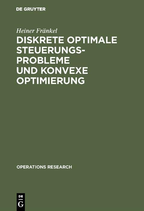 Produktbild: Diskrete optimale Steuerungsprobleme und konvexe Optimierung