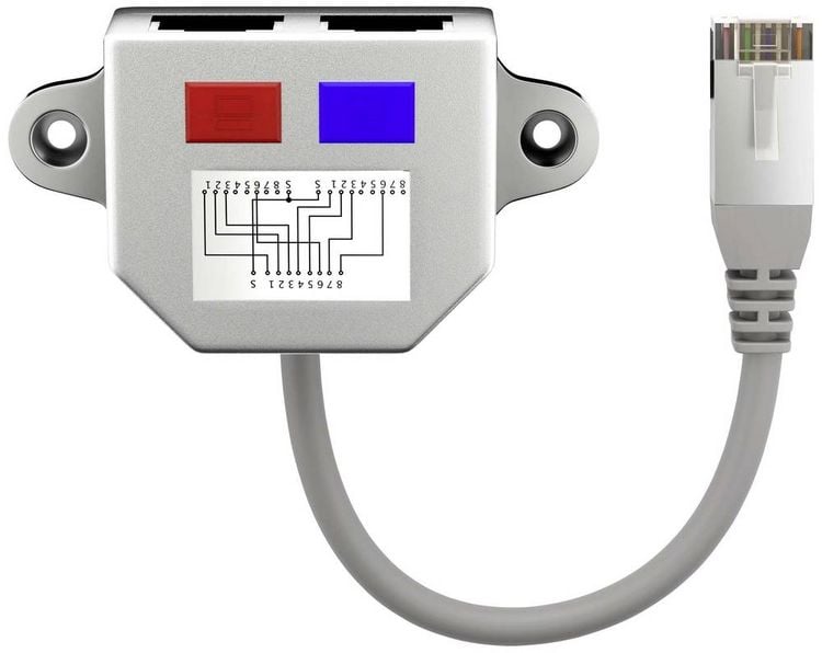 Goobay RJ45 Netzwerk Y-Adapter CAT 5 [1x RJ45-Stecker - 2x RJ45-Buchse ...
