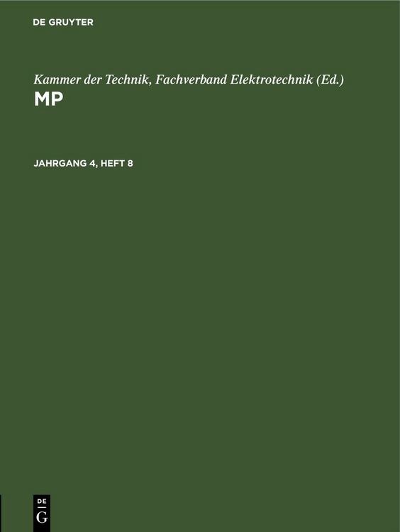 Produktbild: MP. Jahrgang 4, Heft 8