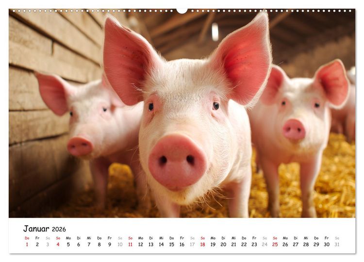 Produktbild: Hans der Bauer und seine Tiere auf dem Bauernhof (Wandkalender 2026 DIN A2 quer), CALVENDO Monatskalender